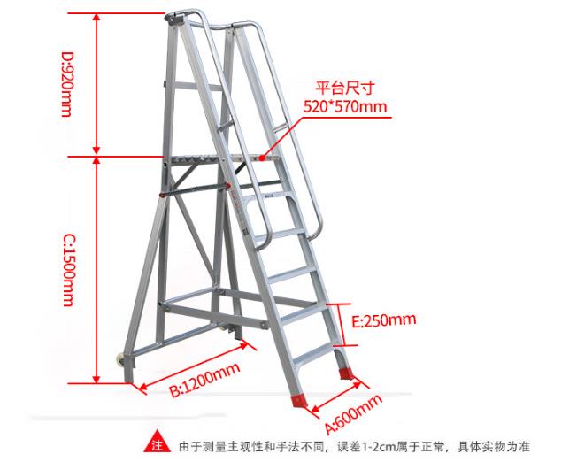 機(jī)械操作工作平臺可折疊安全梯